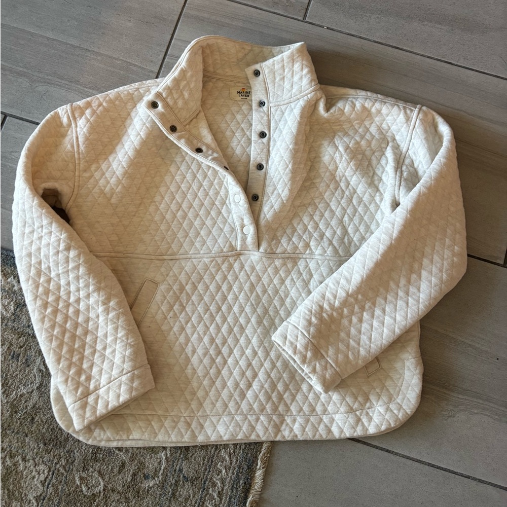 Marine Layer Quilted Cotton Pullover
